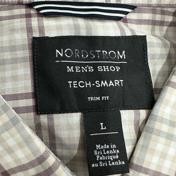 Nordstrom Tech-Smart Trim Fit Button Down Plaid Shirt Size L - Picture 4 of 4